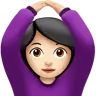 Woman Gesturing Ok: Light Skin Tone Emoji 🙆🏻‍♀️ image - Apple style
