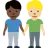 Men Holding Hands: Dark Skin Tone, Medium-Light Skin Tone