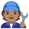 Mechanic: Medium Skin Tone Emoji 🧑🏽‍🔧 image - Google Noto Color style