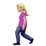 Woman Walking: Medium-Light Skin Tone Emoji 🚶🏼‍♀️ image - Apple style