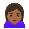 Woman Frowning: Medium-Dark Skin Tone Emoji 🙍🏾‍♀️ image - Google Noto Color style