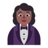 Woman In Tuxedo: Medium-Dark Skin Tone Emoji 🤵🏾‍♀️ image - Microsoft Classic 2D style