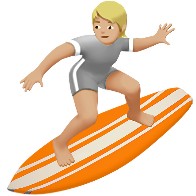 Person Surfing: Medium-Light Skin Tone