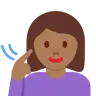 Deaf Woman: Medium-Dark Skin Tone Emoji 🧏🏾‍♀️ image - Twitter / X (Twemoji) style