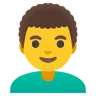 Man: Curly Hair Emoji 👨‍🦱 image - Google Noto Color style