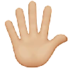 Hand With Fingers Splayed: Medium-Light Skin Tone Emoji 🖐🏼 image - Apple style