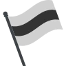 White Flag with Horizontal Middle Black Stripe ⛿ image - EmojiTwo style