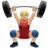Man Lifting Weights: Medium-Light Skin Tone