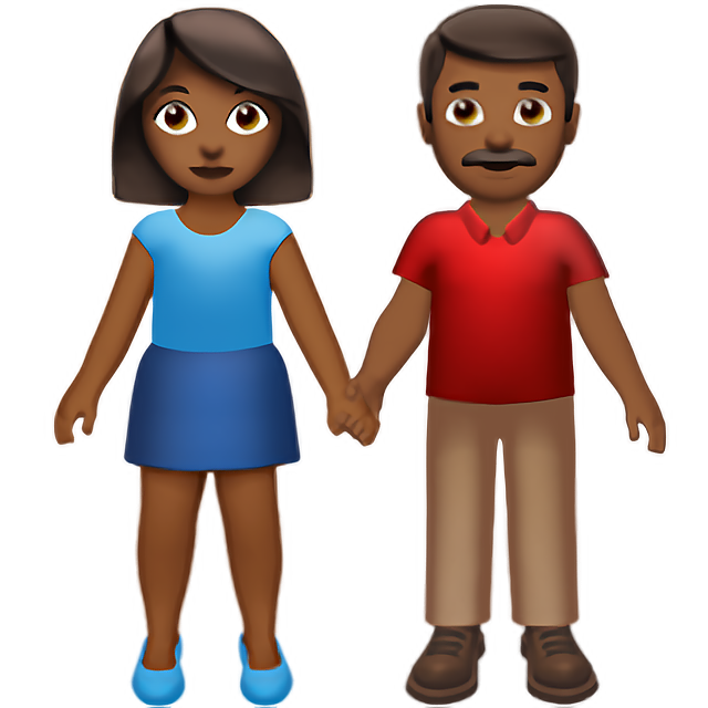Woman And Man Holding Hands: Medium-Dark Skin Tone