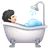 Person Taking Bath: Light Skin Tone