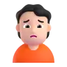 Person Frowning: Light Skin Tone Emoji 🙍🏻 image - Microsoft 3D Fluent style