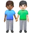 Men Holding Hands: Light Skin Tone, Medium-Dark Skin Tone