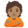 Person Pouting: Medium Skin Tone Emoji 🙎🏽 image - Google Noto Color style