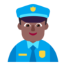 Man Police Officer: Medium-Dark Skin Tone Emoji 👮🏾‍♂️ image - Microsoft Classic 2D style