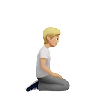 Person Kneeling Facing Right: Medium-Light Skin Tone Emoji 🧎🏼‍➡️ image - Apple style