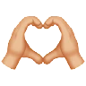 Heart Hands: Medium-Light Skin Tone Emoji 🫶🏼 image - Apple style