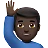 Man Raising Hand: Dark Skin Tone