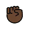 Raised Fist: Dark Skin Tone Emoji ✊🏿 image - OpenMoji style