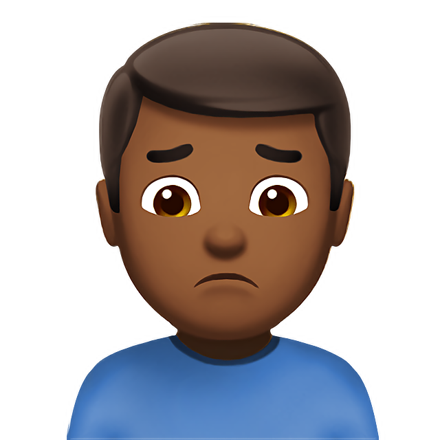 Man Frowning: Medium-Dark Skin Tone