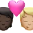 Kiss: Person, Person, Dark Skin Tone, Medium-Light Skin Tone