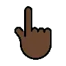 Backhand Index Pointing Up: Dark Skin Tone Emoji 👆🏿 image - OpenMoji style
