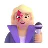 Woman Singer: Medium-Light Skin Tone Emoji 👩🏼‍🎤 image - Microsoft 3D Fluent style