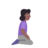 Woman Kneeling Facing Right: Medium-Dark Skin Tone