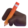 Writing Hand: Dark Skin Tone Emoji ✍🏿 image - Microsoft 3D Fluent style