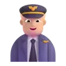 Man Pilot: Medium-Light Skin Tone Emoji 👨🏼‍✈️ image - Microsoft 3D Fluent style
