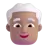 Man: Medium Skin Tone, White Hair