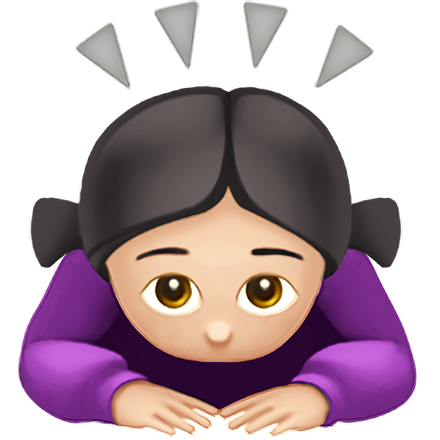 Woman Bowing: Light Skin Tone