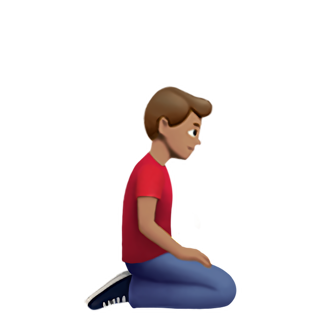 Man Kneeling Facing Right: Medium Skin Tone