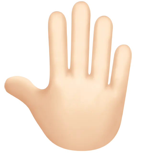 Raised Back Of Hand: Light Skin Tone