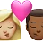Kiss: Woman, Man, Medium-Light Skin Tone, Medium-Dark Skin Tone