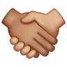 Handshake: Medium Skin Tone, Medium-Light Skin Tone Emoji 🫱🏽‍🫲🏼 image - WhatsApp style