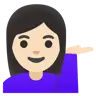 Woman Tipping Hand: Light Skin Tone Emoji 💁🏻‍♀️ image - Google Noto Color style