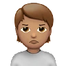 Person Pouting: Medium Skin Tone Emoji 🙎🏽 image - Apple style
