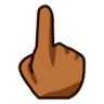 Backhand Index Pointing Up: Medium-Dark Skin Tone Emoji 👆🏾 image - Emojidex style