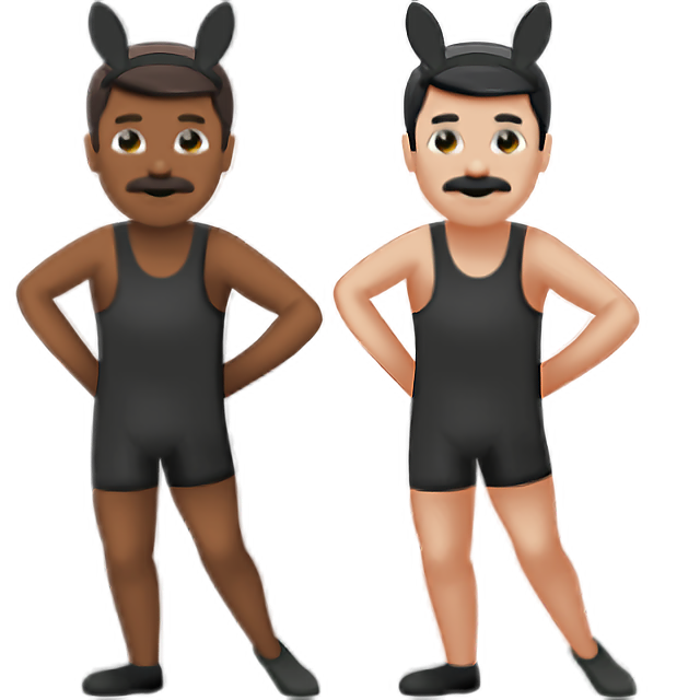 Men With Bunny Ears: Medium-Dark Skin Tone, Light Skin Tone