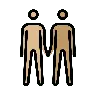 Men Holding Hands: Medium-Light Skin Tone, Medium Skin Tone Emoji 👨🏼‍🤝‍👨🏽 image - OpenMoji style
