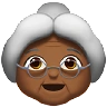 Old Woman: Medium-Dark Skin Tone Emoji 👵🏾 image - Apple style