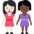 Women Holding Hands: Light Skin Tone, Dark Skin Tone