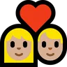 Couple With Heart: Medium-Light Skin Tone Emoji 💑🏼 image - Microsoft Windows 10 Segoe UI Emoji style