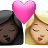 Kiss: Woman, Woman, Dark Skin Tone, Medium-Light Skin Tone