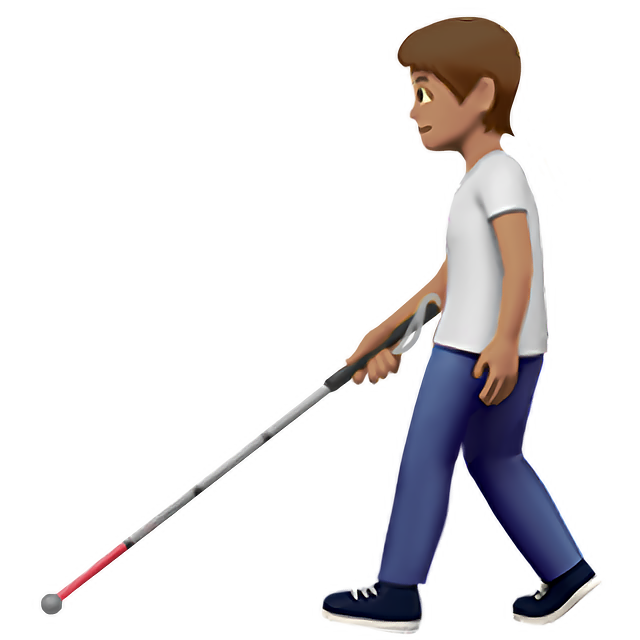 Person With White Cane: Medium Skin Tone
