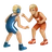 People Wrestling: Medium-Light Skin Tone