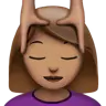 Woman Getting Massage: Medium Skin Tone Emoji 💆🏽‍♀️ image - Apple style