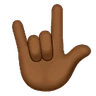 Love-You Gesture: Medium-Dark Skin Tone Emoji 🤟🏾 image - Huawei Harmony OS style