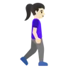 Woman Walking Facing Right: Light Skin Tone Emoji 🚶🏻‍♀️‍➡️ image - Google Noto Color style