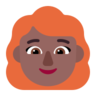 Woman: Medium-Dark Skin Tone, Red Hair Emoji 👩🏾‍🦰 image - Microsoft Classic 2D style